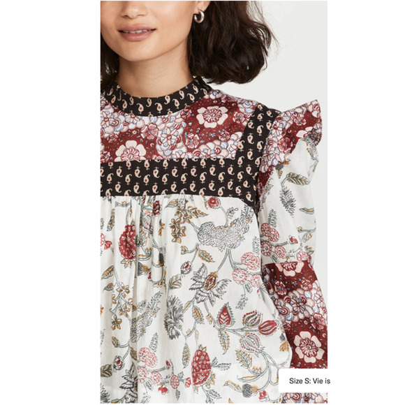 ALIX OF BOHEMIA Madeline Patchwork Top Blouse Size Small - Picture 5 of 13